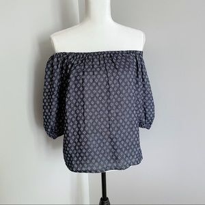 Blue/Navy Off the Shoulder Top